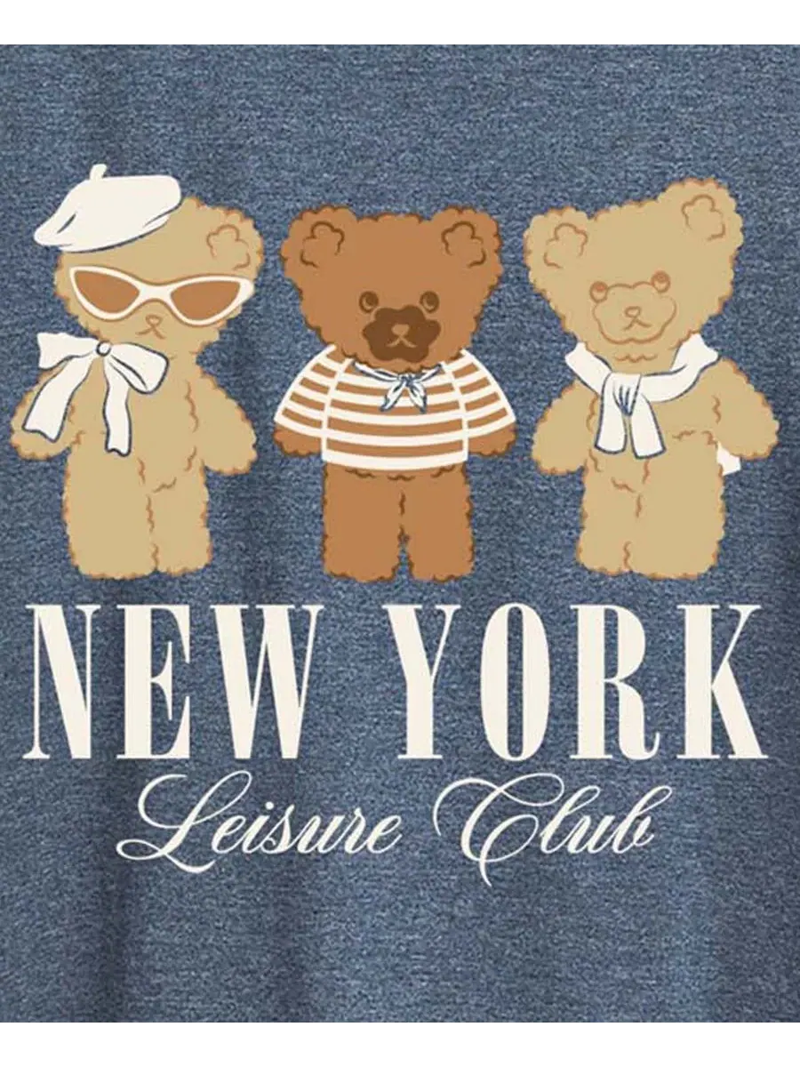 Футболка с принтом Teddy Bears Plus Size Hybrid Apparel — изображение 3 из 3, синий