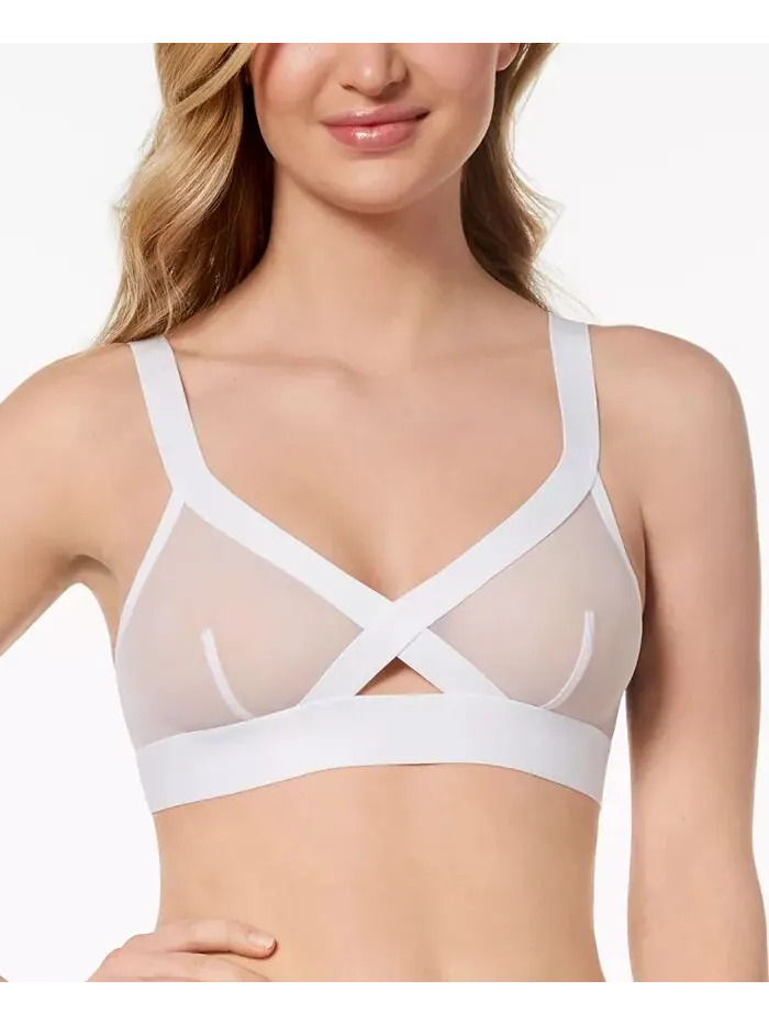 Прозрачный сетчатый бюстгальтер без подкладки DK4084 DKNY — изображение 1 из 1, белый