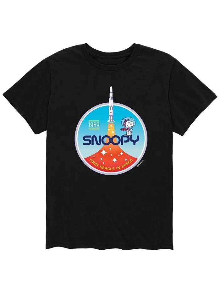 Мужская футболка Peanuts Snoppy Rocket AIRWAVES — изображение 1 из 1, черный