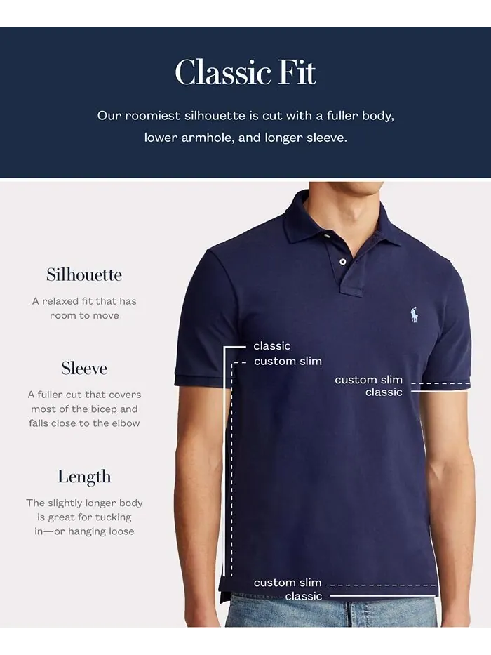 Мужская рубашка-поло классического кроя из мягкого хлопка Polo Ralph Lauren — изображение 5 из 5, серый