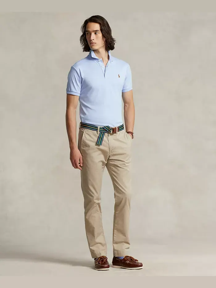 Мужская классическая поло из мягкого хлопка Polo Ralph Lauren — изображение 2 из 4, синий