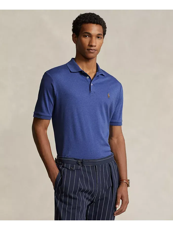 Мужская классическая поло из мягкого хлопка Polo Ralph Lauren — изображение 1 из 8, фиолетовый