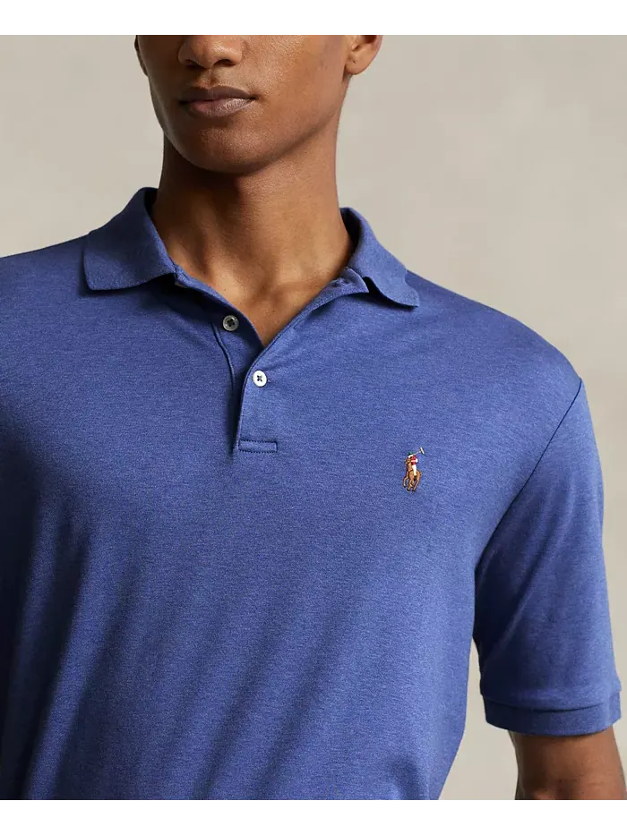Мужская классическая поло из мягкого хлопка Polo Ralph Lauren — изображение 2 из 8, фиолетовый