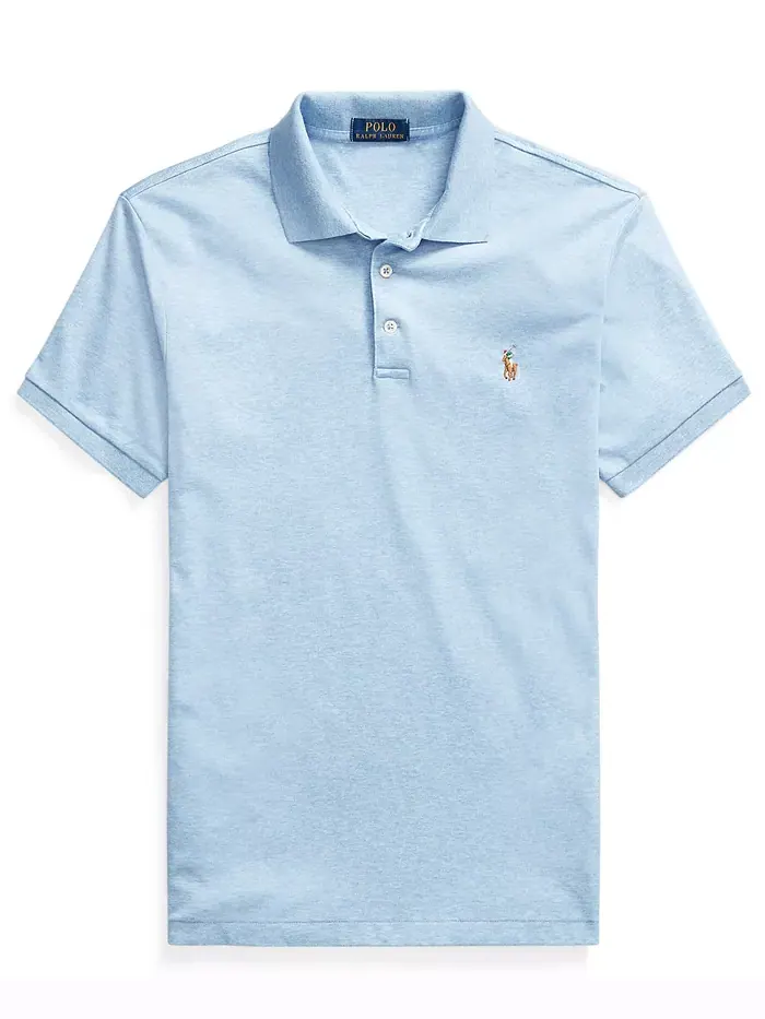 Мужская классическая поло из мягкого хлопка Polo Ralph Lauren — изображение 4 из 8, фиолетовый