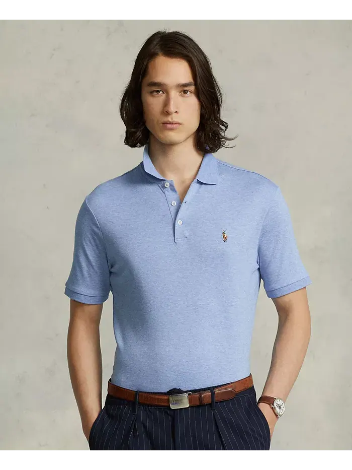 Мужская классическая поло из мягкого хлопка Polo Ralph Lauren — изображение 6 из 8, фиолетовый