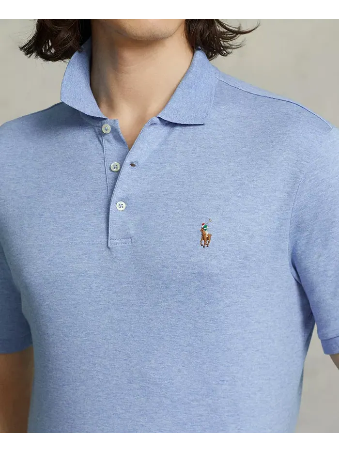 Мужская классическая поло из мягкого хлопка Polo Ralph Lauren — изображение 8 из 8, фиолетовый