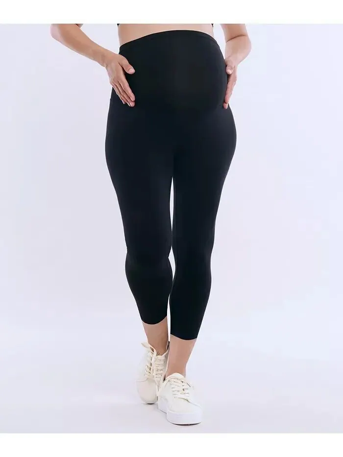 Женские укороченные леггинсы Essential Stretch Secret Fit Over the Belly для беременных — изображение 1 из 5, черный