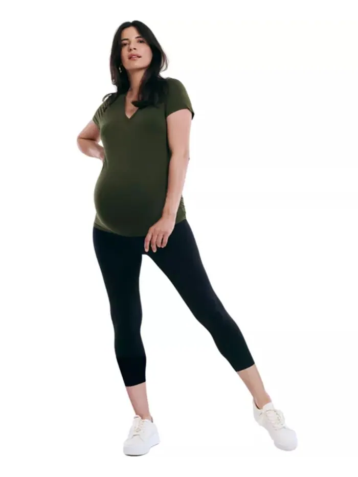 Женские укороченные леггинсы Essential Stretch Secret Fit Over the Belly для беременных — изображение 5 из 5, черный