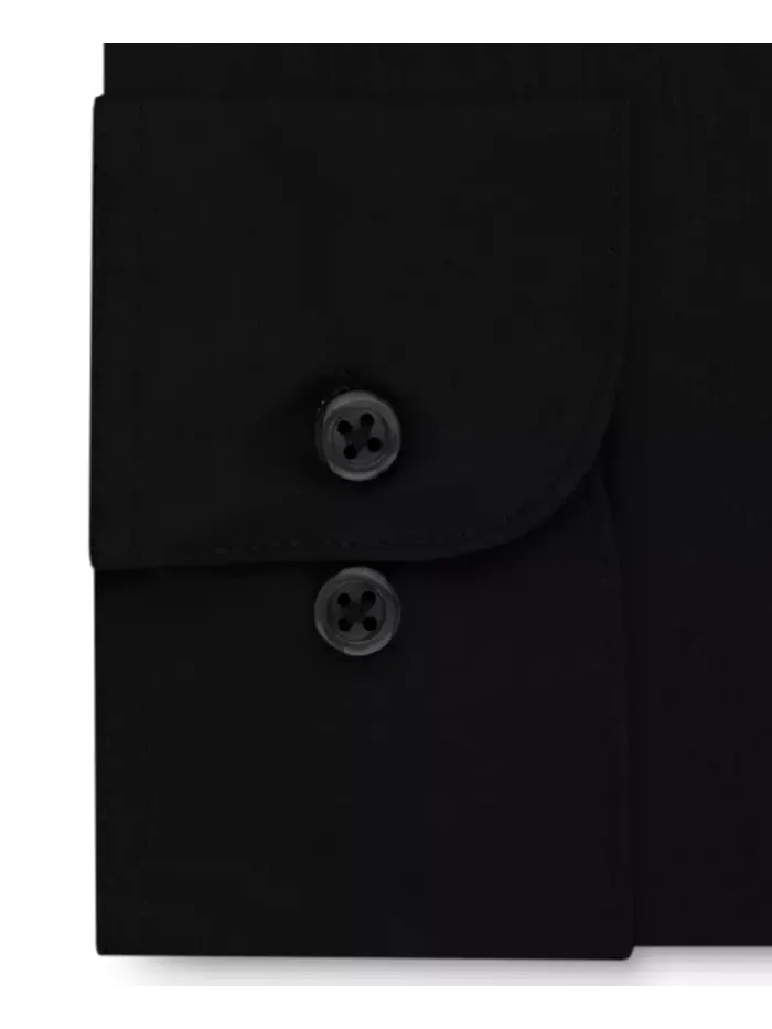 Мужская однотонная рубашка из поплина большего размера без складок Van Heusen — изображение 2 из 3, черный
