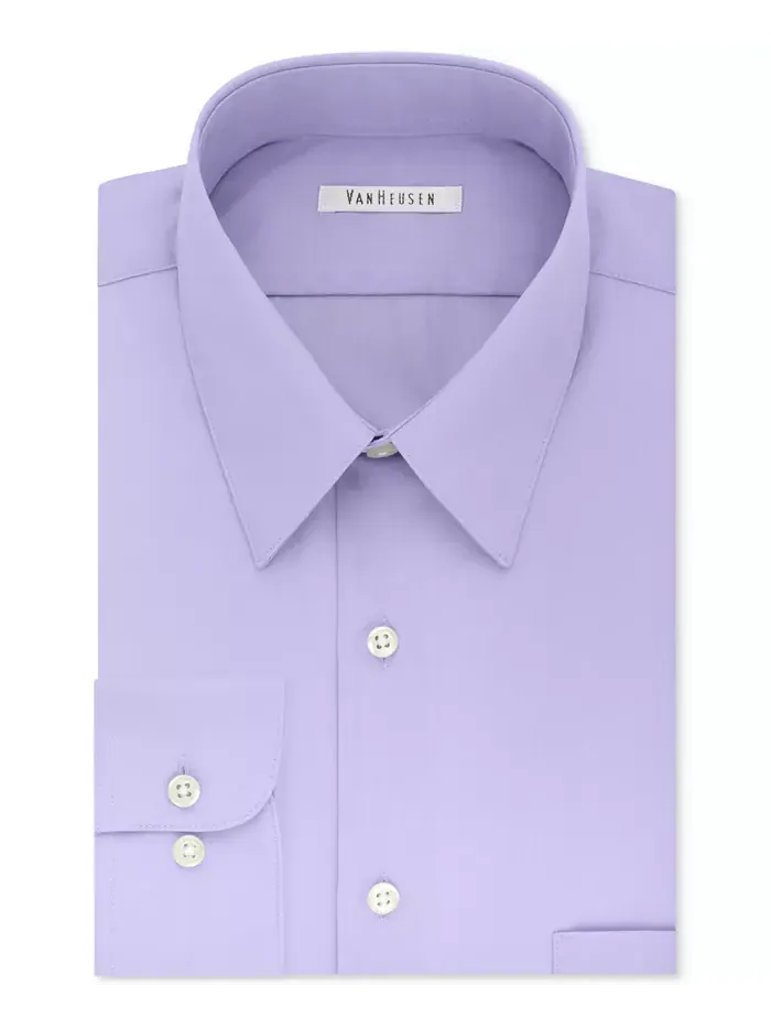 Мужская однотонная рубашка из поплина большего размера без складок Van Heusen — изображение 1 из 1, фиолетовый