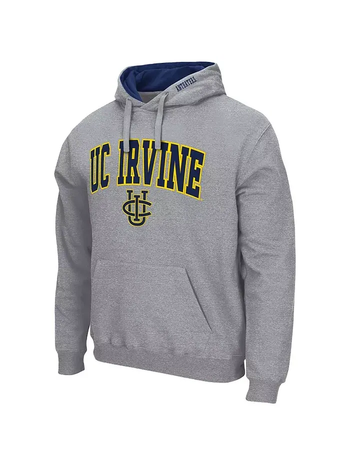 Мужская толстовка с капюшоном UC Irvine Anteaters с аркой и логотипом Colosseum — изображение 2 из 3, серый