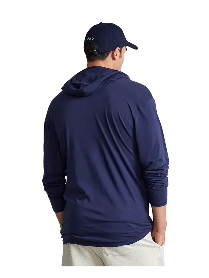 Мужская толстовка с капюшоном Big & Tall из джерси Polo Ralph Lauren — изображение 4 из 9, чернильный