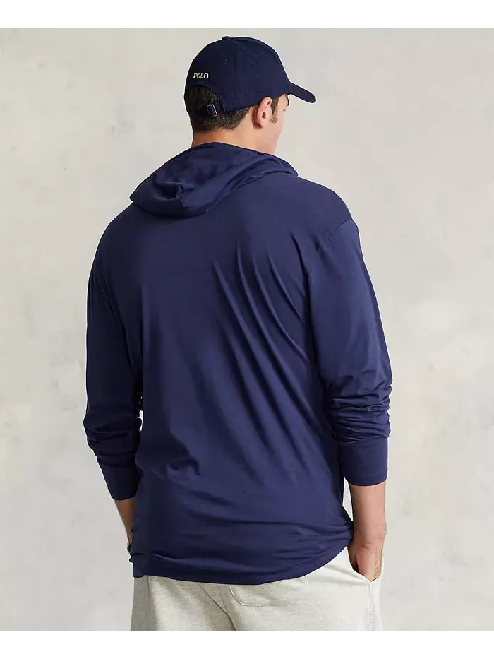 Мужская толстовка с капюшоном Big & Tall из джерси Polo Ralph Lauren — изображение 6 из 9, чернильный