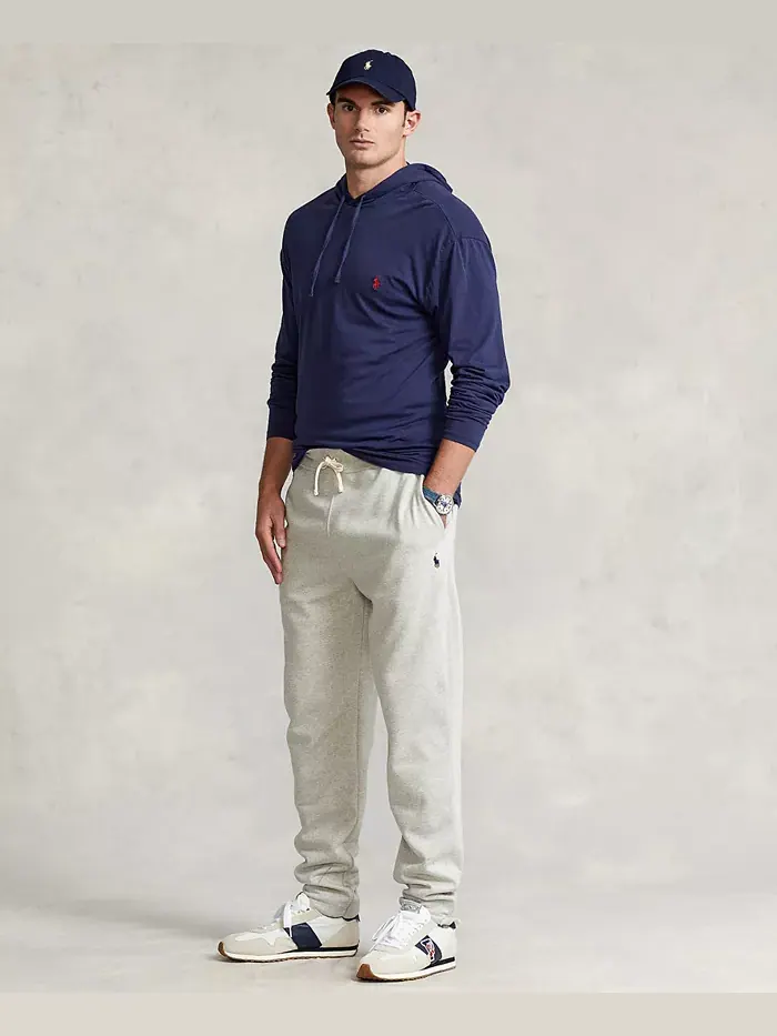 Мужская толстовка с капюшоном Big & Tall из джерси Polo Ralph Lauren — изображение 8 из 9, чернильный