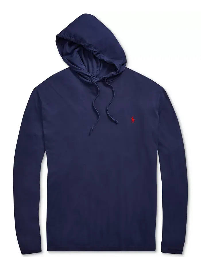 Мужская толстовка с капюшоном Big & Tall из джерси Polo Ralph Lauren — изображение 9 из 9, чернильный