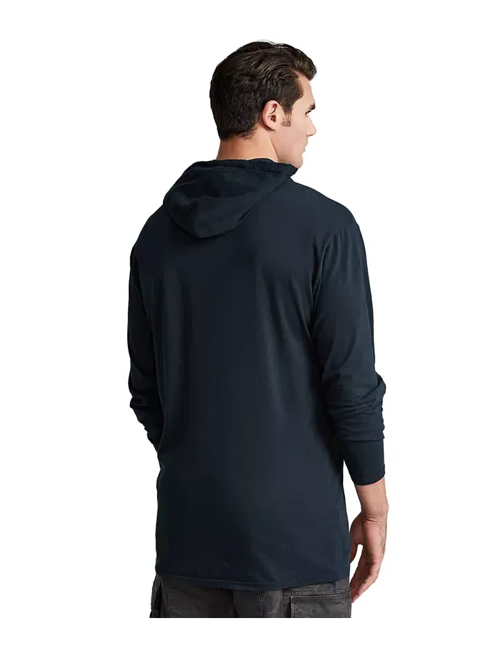 Мужская толстовка с капюшоном Big & Tall из джерси Polo Ralph Lauren — изображение 4 из 9, черный