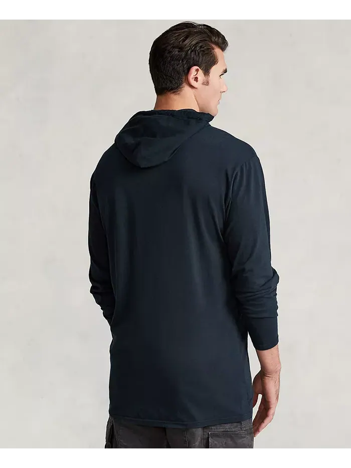 Мужская толстовка с капюшоном Big & Tall из джерси Polo Ralph Lauren — изображение 6 из 9, черный