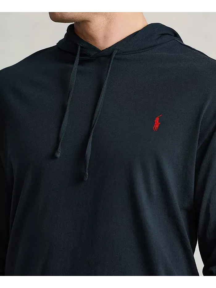 Мужская толстовка с капюшоном Big & Tall из джерси Polo Ralph Lauren — изображение 7 из 9, черный
