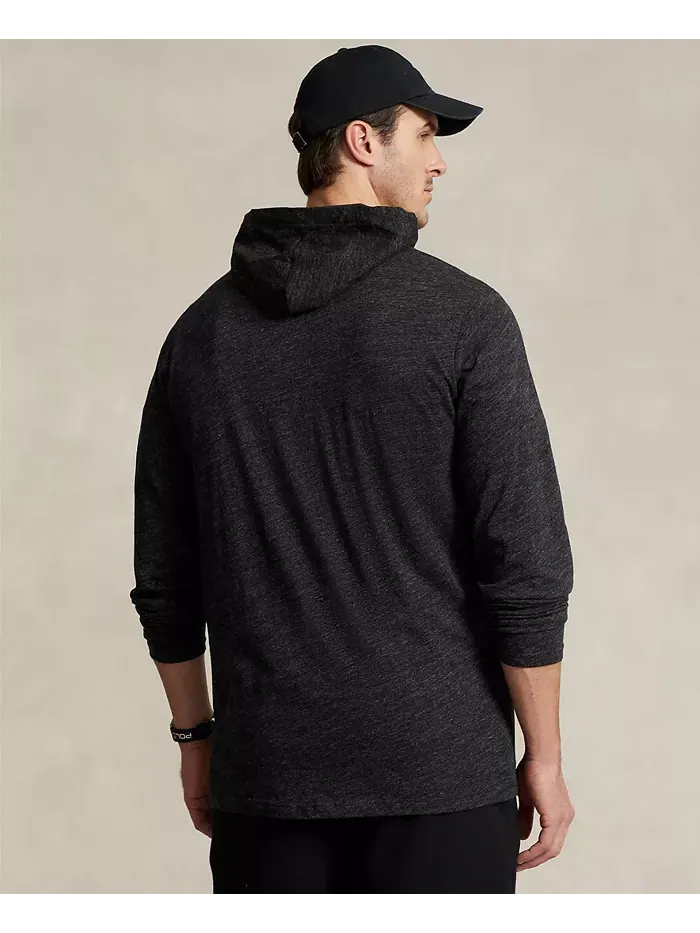 Мужская толстовка с капюшоном Big & Tall из джерси Polo Ralph Lauren — изображение 4 из 9, черный