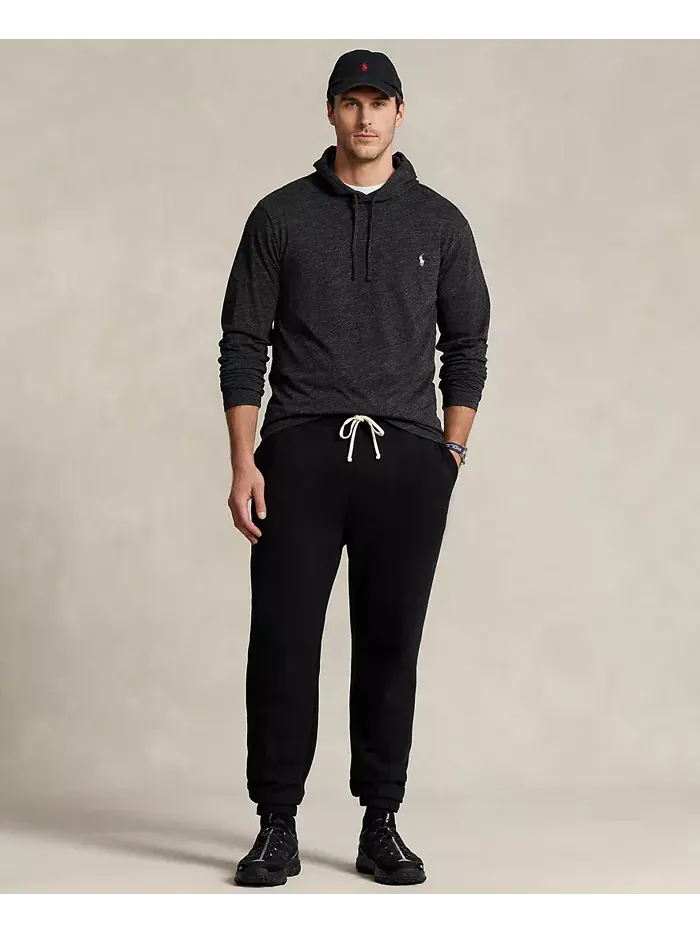 Мужская толстовка с капюшоном Big & Tall из джерси Polo Ralph Lauren — изображение 6 из 9, черный