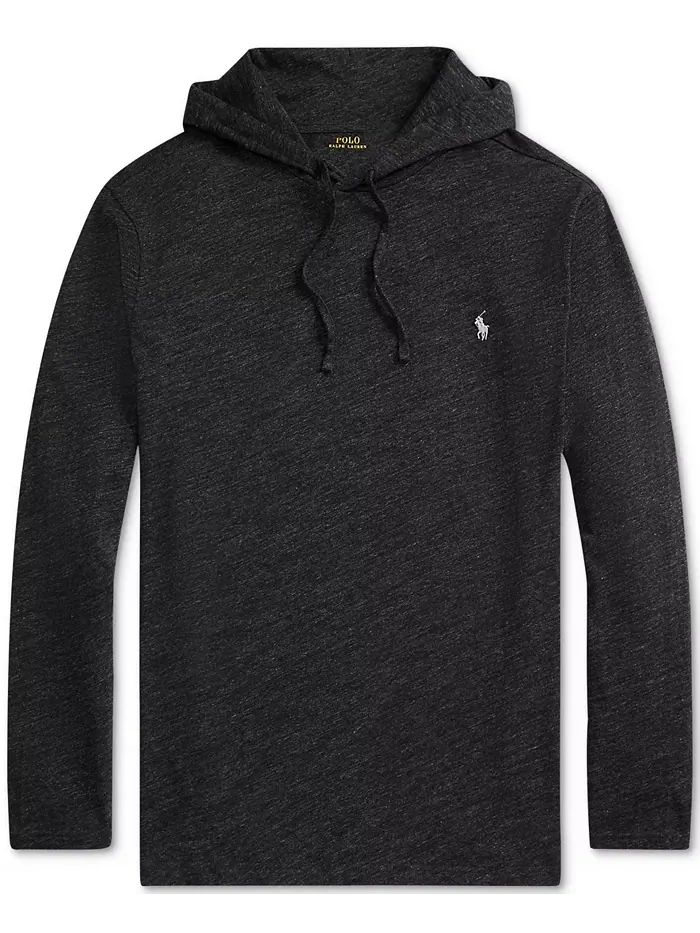 Мужская толстовка с капюшоном Big & Tall из джерси Polo Ralph Lauren — изображение 7 из 9, черный