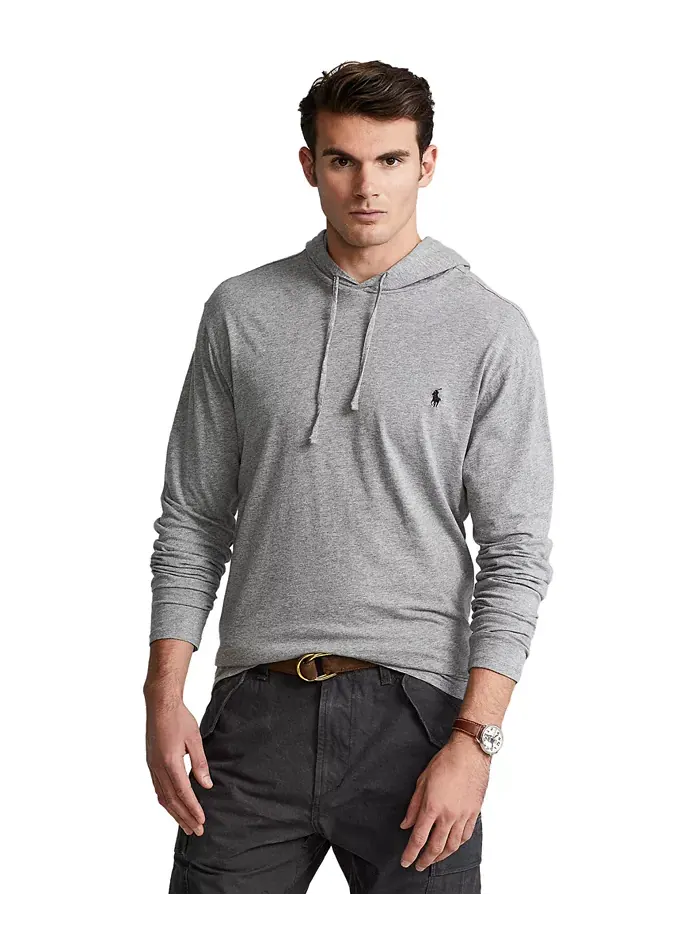 Мужская толстовка с капюшоном Big & Tall из джерси Polo Ralph Lauren — изображение 1 из 7, коричневый