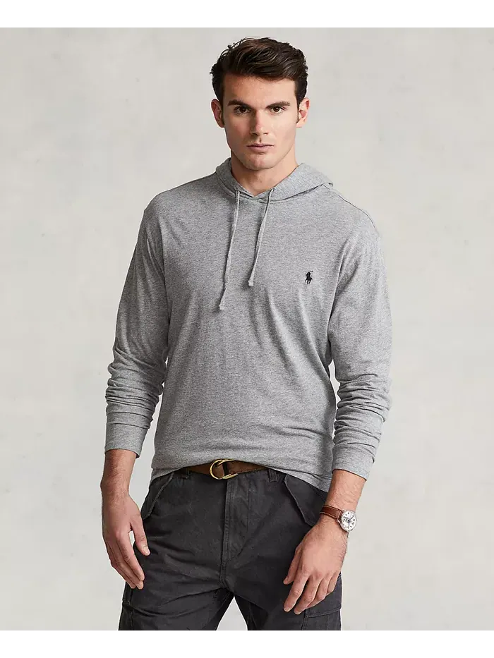 Мужская толстовка с капюшоном Big & Tall из джерси Polo Ralph Lauren — изображение 4 из 7, коричневый