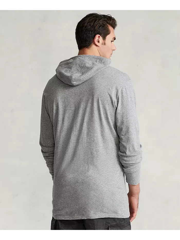 Мужская толстовка с капюшоном Big & Tall из джерси Polo Ralph Lauren — изображение 5 из 7, коричневый
