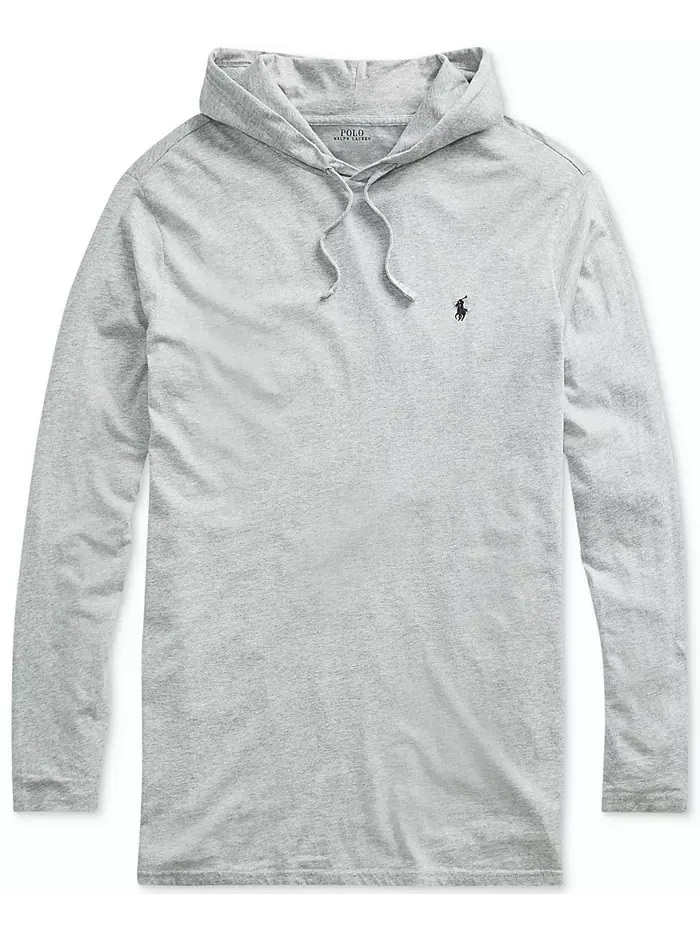 Мужская толстовка с капюшоном Big & Tall из джерси Polo Ralph Lauren — изображение 7 из 7, коричневый
