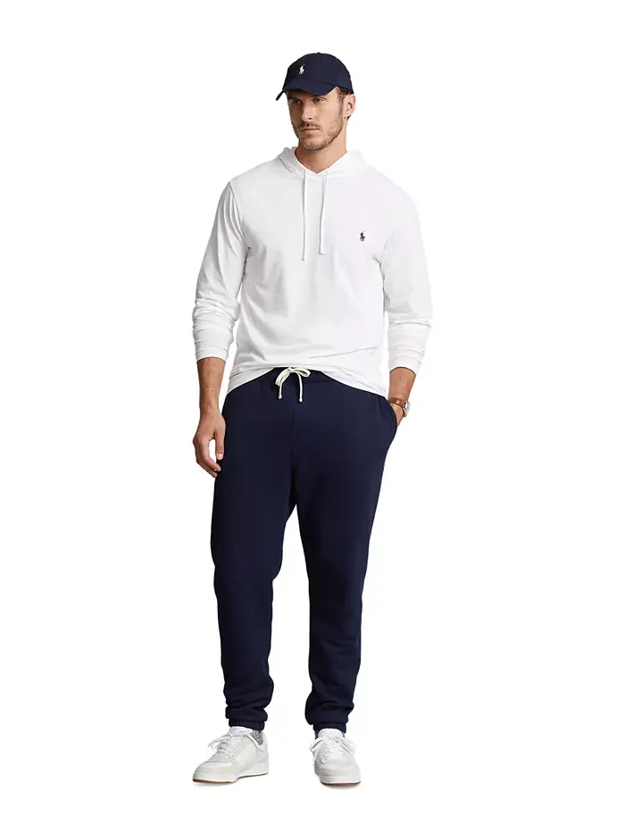 Мужская толстовка с капюшоном Big & Tall из джерси Polo Ralph Lauren — изображение 2 из 9, белый