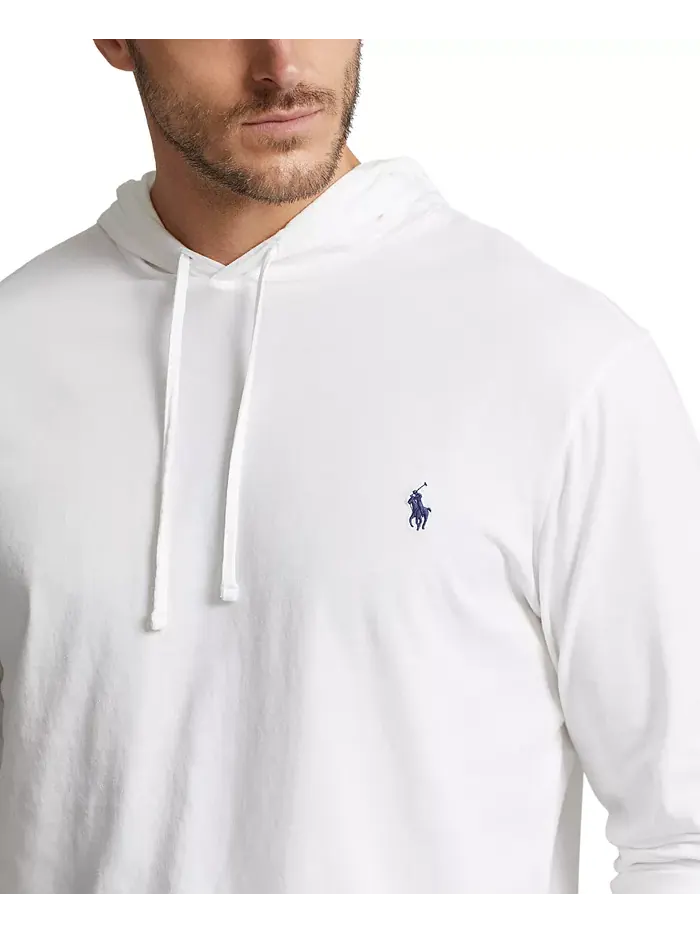 Мужская толстовка с капюшоном Big & Tall из джерси Polo Ralph Lauren — изображение 3 из 9, белый