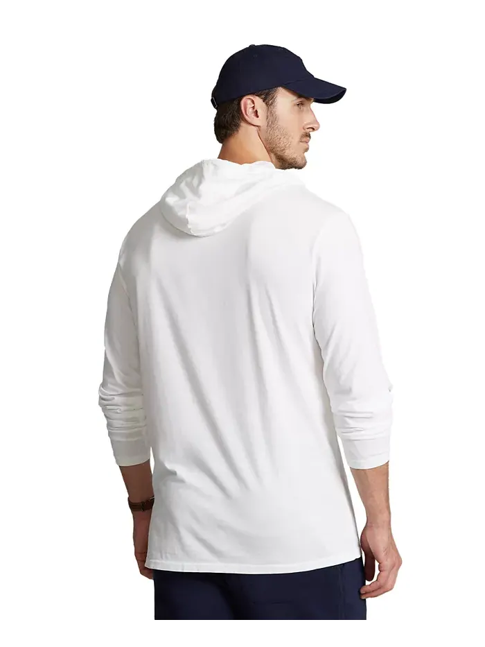 Мужская толстовка с капюшоном Big & Tall из джерси Polo Ralph Lauren — изображение 4 из 9, белый
