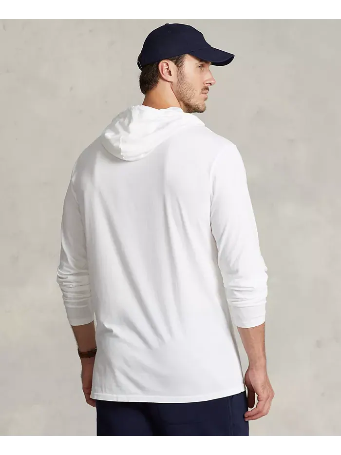 Мужская толстовка с капюшоном Big & Tall из джерси Polo Ralph Lauren — изображение 6 из 9, белый