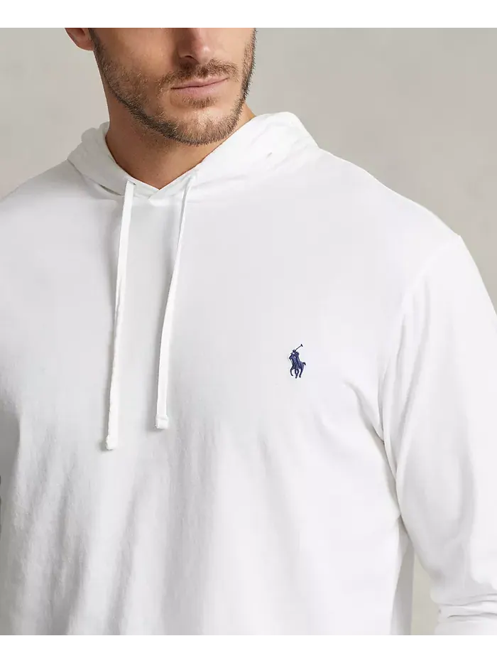 Мужская толстовка с капюшоном Big & Tall из джерси Polo Ralph Lauren — изображение 7 из 9, белый