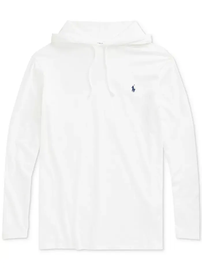 Мужская толстовка с капюшоном Big & Tall из джерси Polo Ralph Lauren — изображение 9 из 9, белый