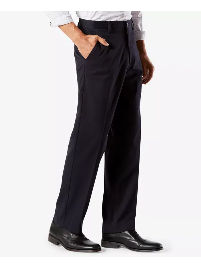 Мужские классические брюки со складками Easy Fit в цвете хаки с эффектом стрейч Dockers — изображение 3 из 5, черный