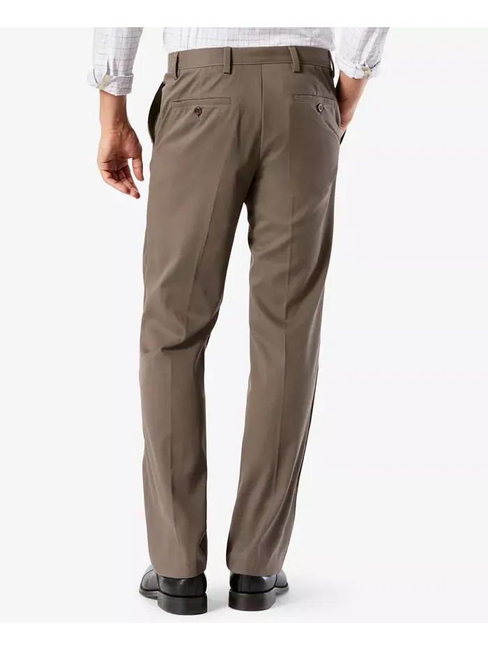 Мужские классические брюки со складками Easy Fit в цвете хаки с эффектом стрейч Dockers — изображение 3 из 5, серый