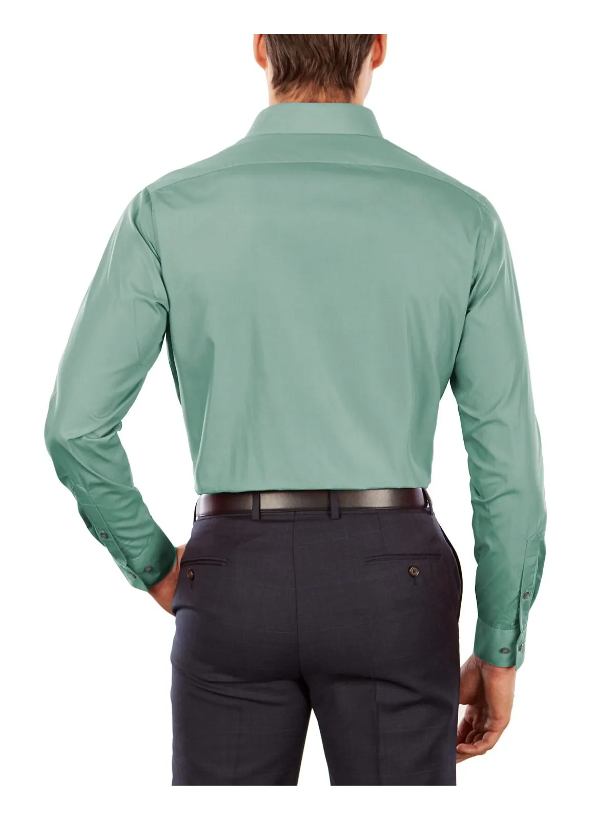 Мужская классическая рубашка из поплина спортивного кроя Van Heusen — изображение 2 из 3, листовой зеленый