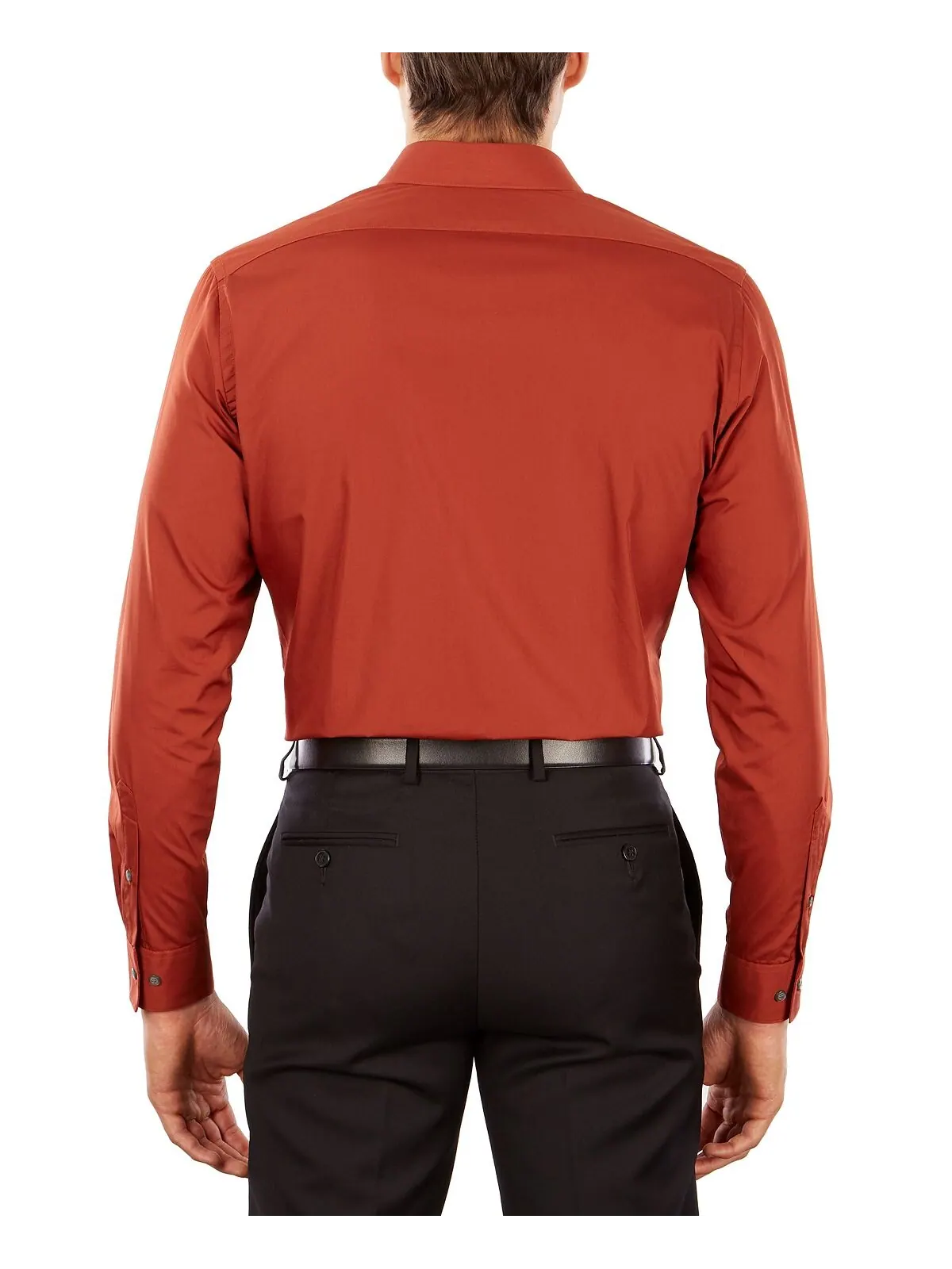Мужская классическая рубашка из поплина спортивного кроя Van Heusen — изображение 2 из 3, персимон