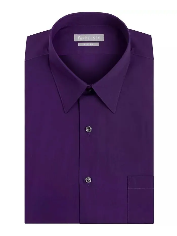 Мужская классическая рубашка спортивного кроя из поплина Van Heusen — фиолетовый