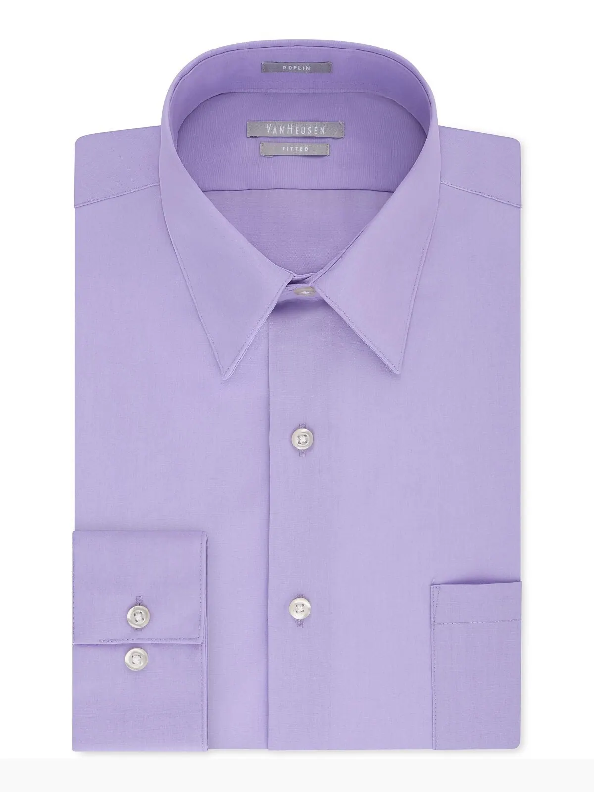 Мужская классическая рубашка из поплина спортивного кроя Van Heusen — изображение 1 из 2, фиолетовый
