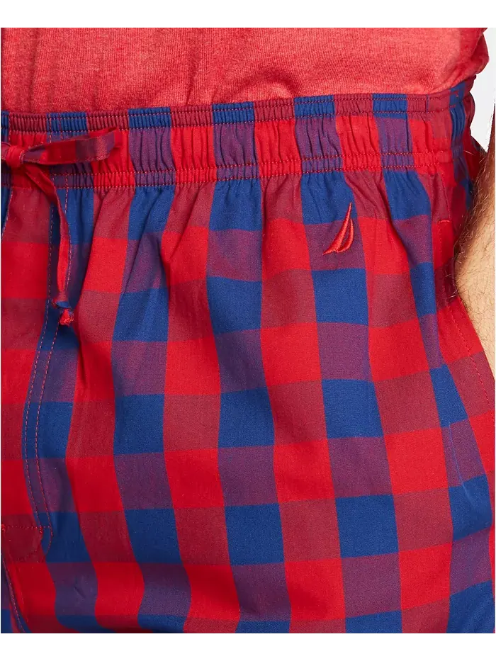 Мужские пижамные брюки из хлопка в клетку Nautica — изображение 3 из 4, красный