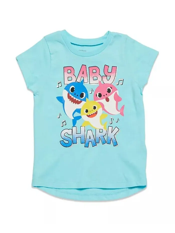Baby Shark [Размер Диапазон Описание1] Комплект из 3 футболок с рисунком [Размер Описание1] Pinkfong — изображение 5 из 7