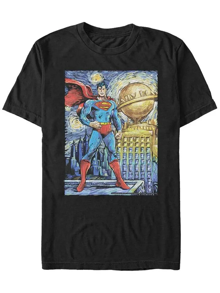 Мужская футболка с коротким рукавом Superman Superman Starry Night Fifth Sun — изображение 1 из 1, черный