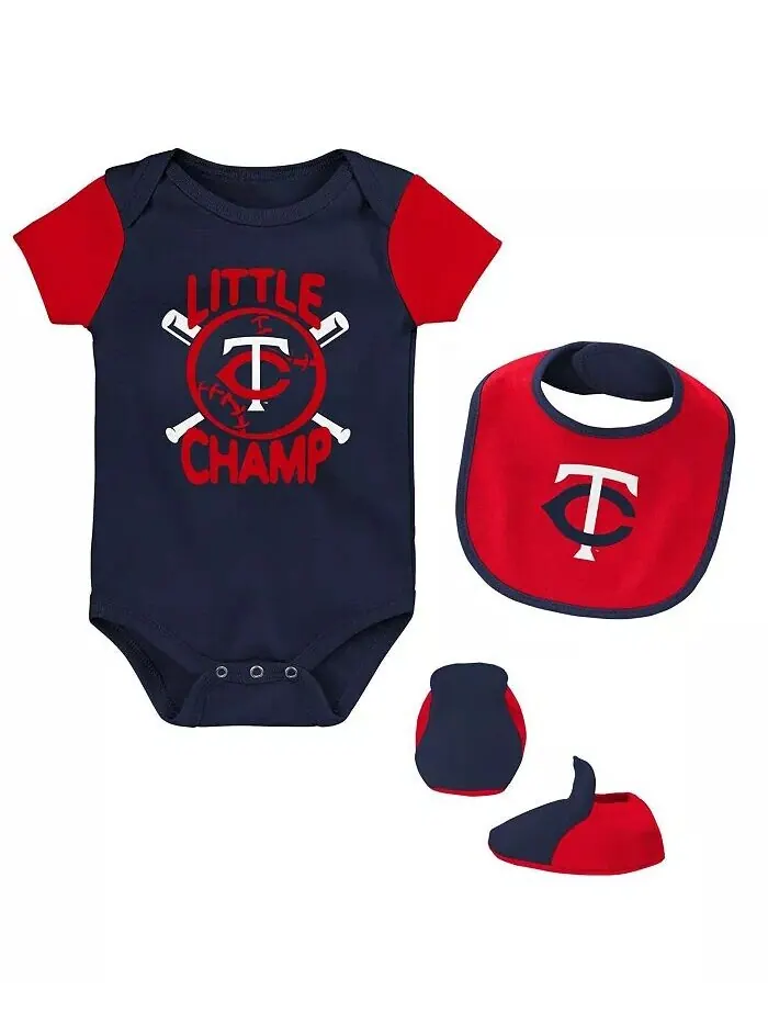 Комплект из трех комбинезонов Little Champ для мальчиков и девочек, темно-синий, красный, Minnesota — изображение 1 из 4
