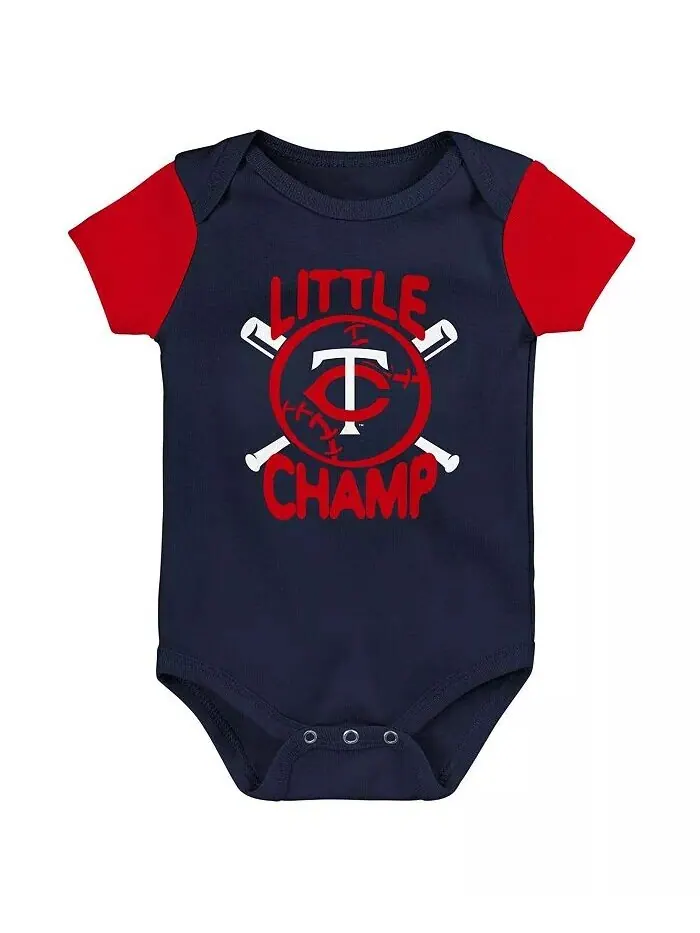 Комплект из трех комбинезонов Little Champ для мальчиков и девочек, темно-синий, красный, Minnesota — изображение 2 из 4