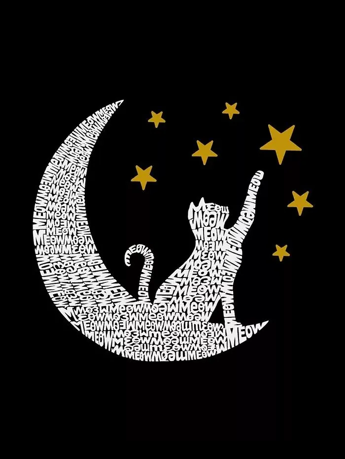 Толстовка женская La Pop Art Word Art Cat Moon — изображение 3 из 5, фиолетовый
