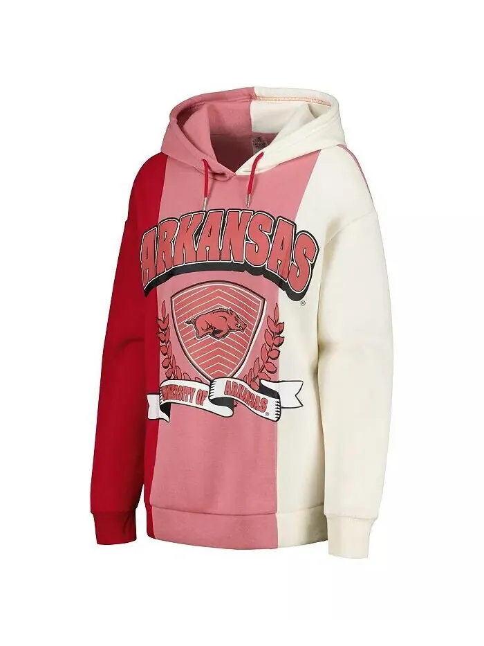 Женский пуловер с капюшоном и цветными блоками Cardinal Arkansas Razorbacks Hall of Fame Gameday — изображение 2 из 3