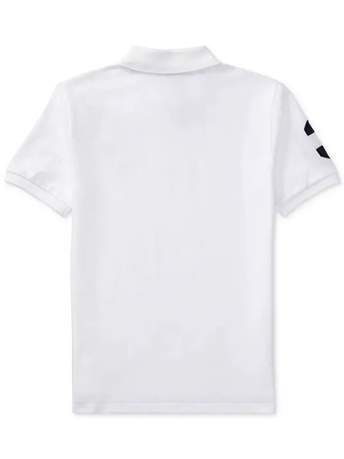Поло из хлопковой сетки с короткими рукавами Big Boys Big Pony Polo Ralph Lauren — изображение 6 из 6, белый