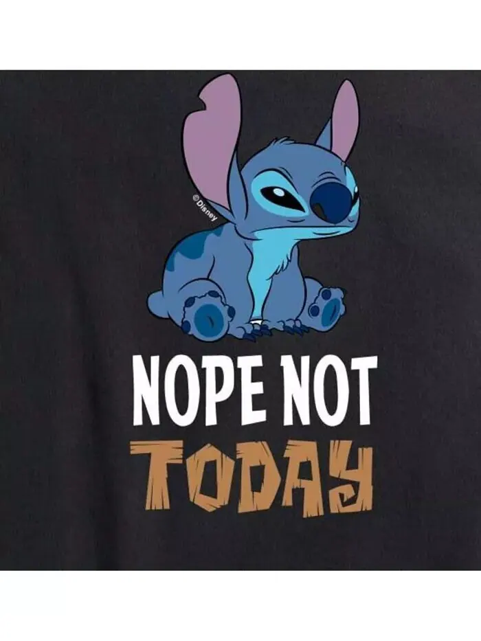 Модная футболка больших размеров с рисунком Lilo & Stitch Nope Not Today Hybrid Apparel — изображение 2 из 3, черный